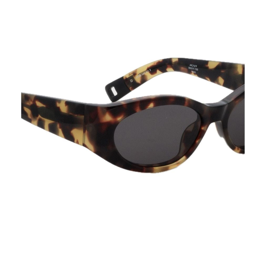 Les Lunettes Jac4 Ovalo Linea "Les Sculptures" Tortoise Acetate Oval Sunglasses
