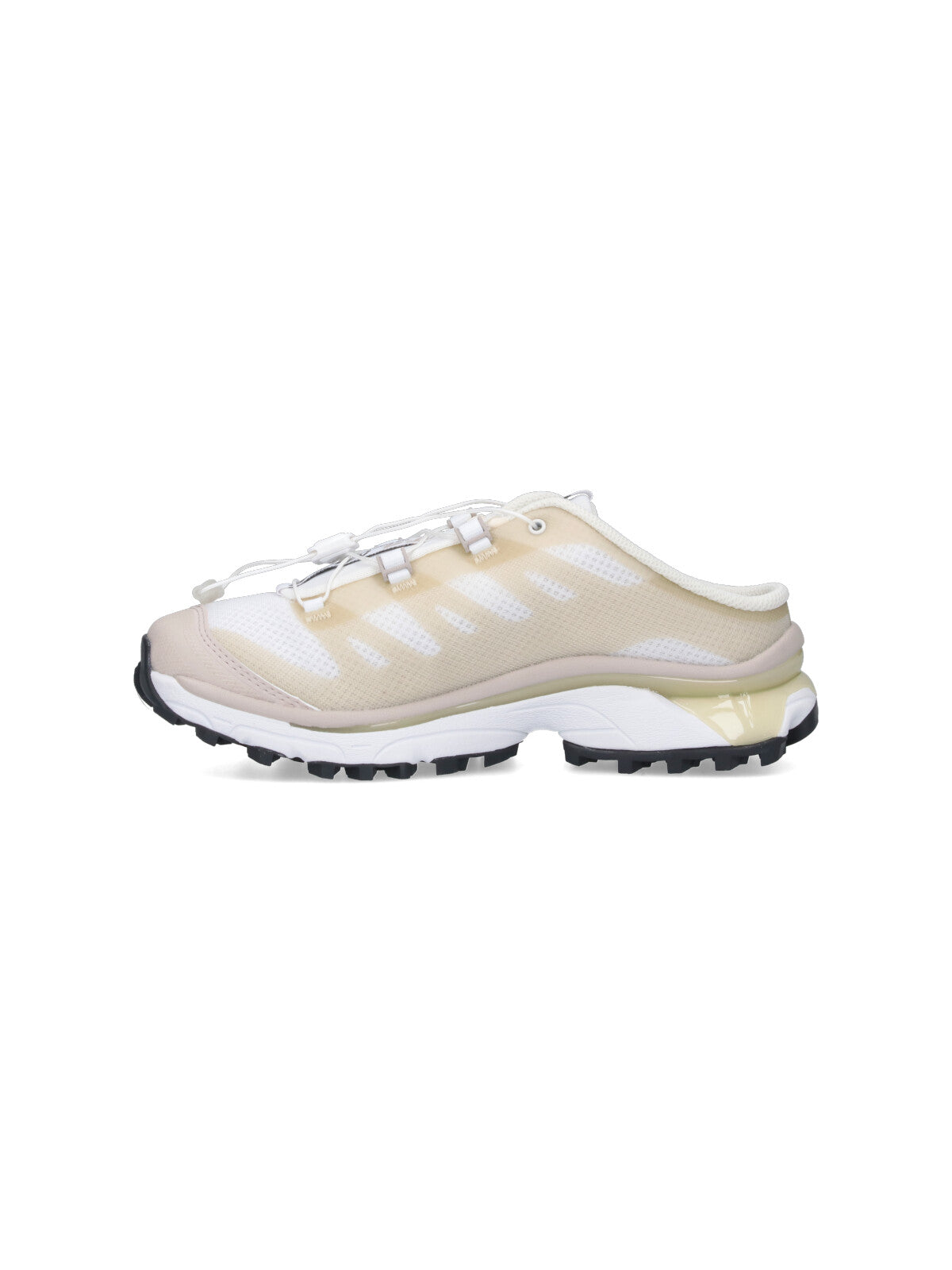 Slip-On Beige Mesh Sneakers With Textured Rubber Sole