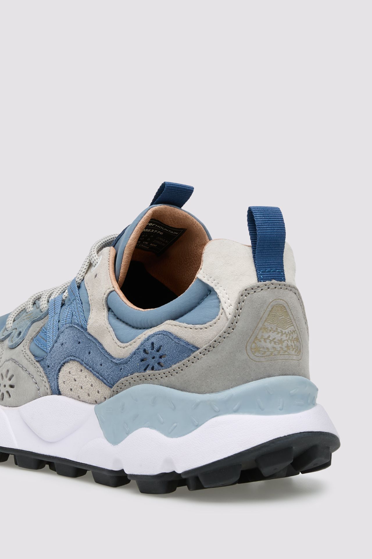 Layered Blue and Grey Suede Sneakers