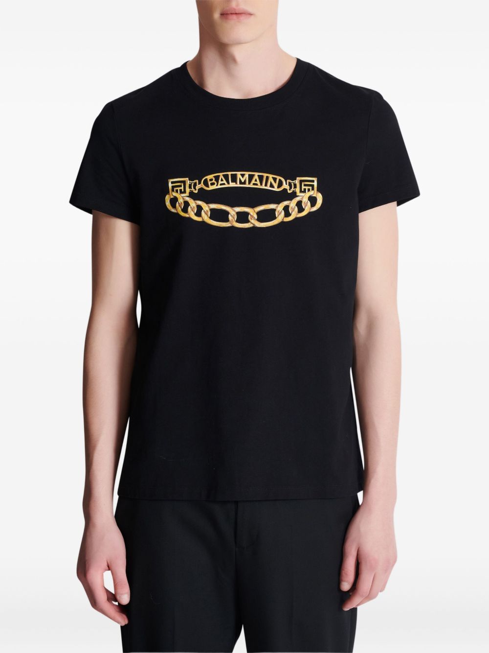 Black Short-Sleeve Crew Neck T-Shirt