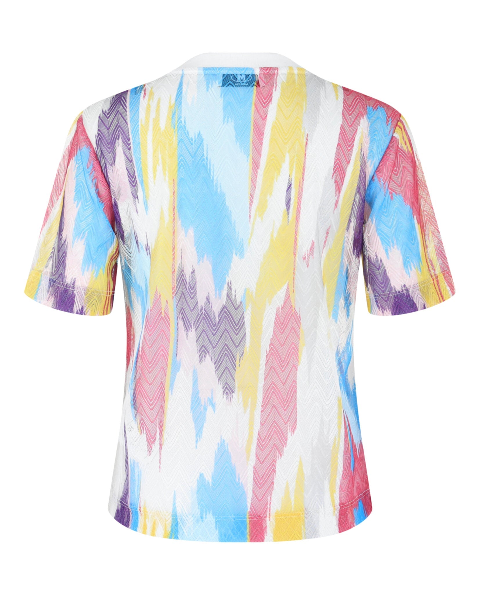 Sheer Chevron Mesh Crewneck T-Shirt