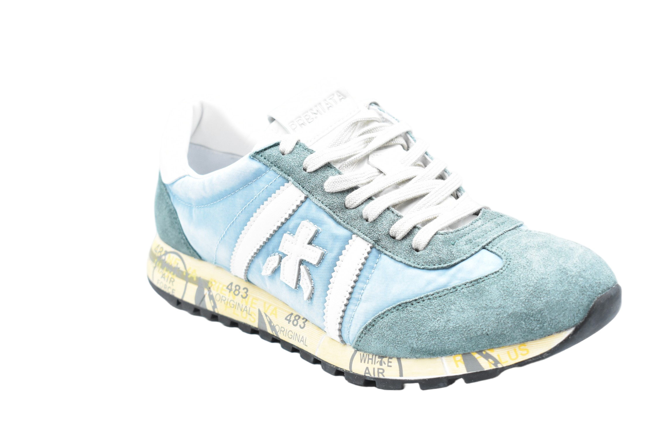 Hybrid Aqua Green Low-Top Sneakers With Logo