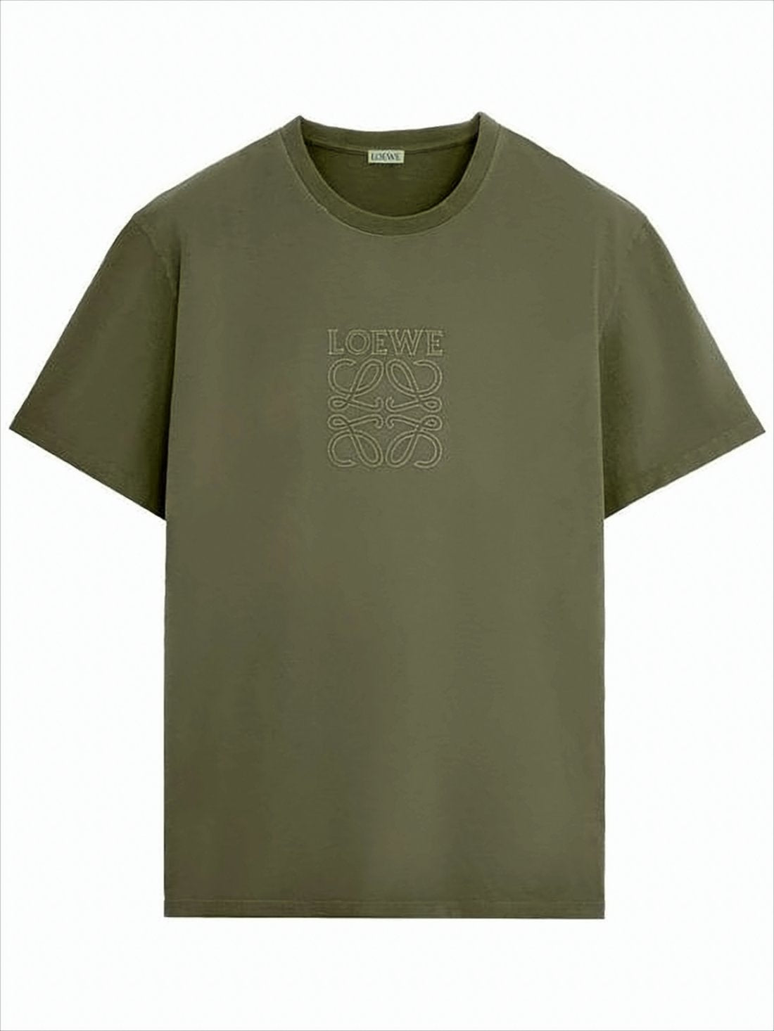 Boxy-Fit Olive Green Cotton T-Shirt