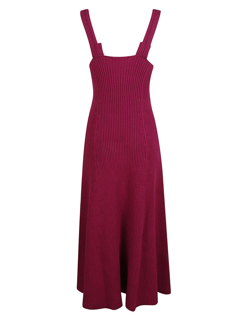 Fitted Maxi Dress With Deep V-Neckline