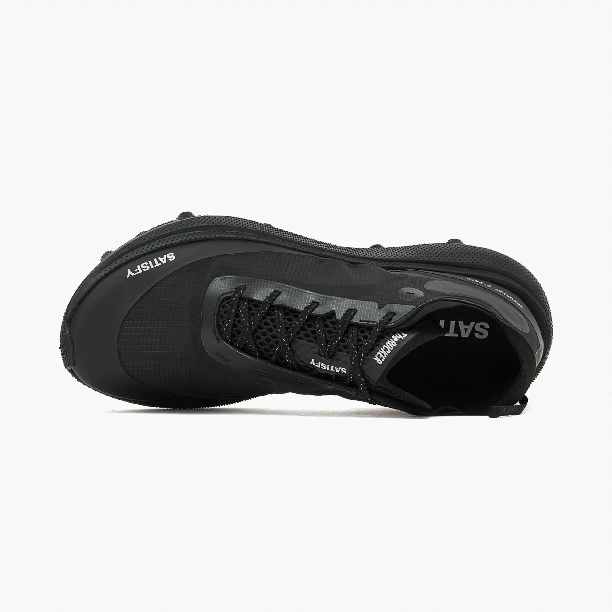 Streamlined Jet Black Sneakers with Textured Sole