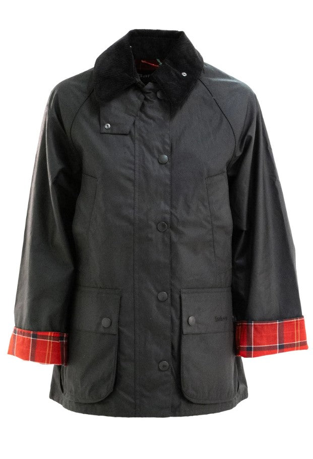 Waxed Cotton Bedale Jacket With Corduroy Collar