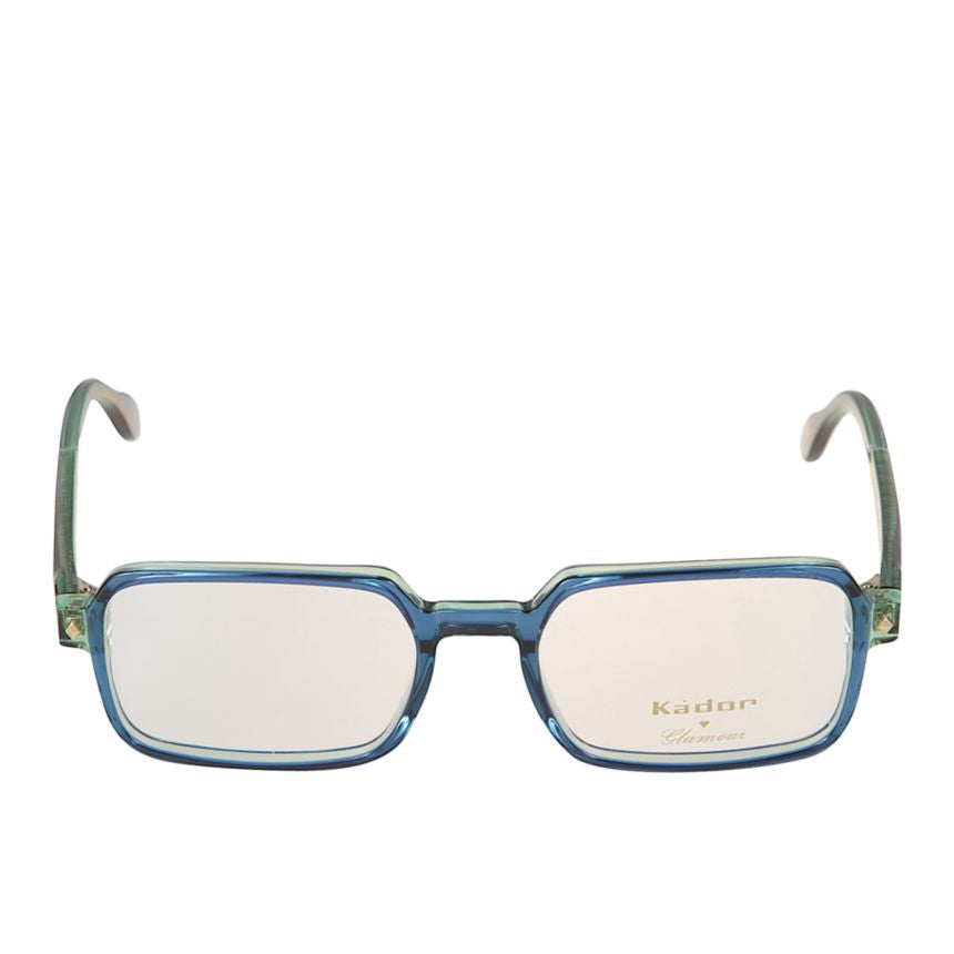 Kolette/N Rectangular Frame Eyeglasses with Translucent Blue-Green Hue