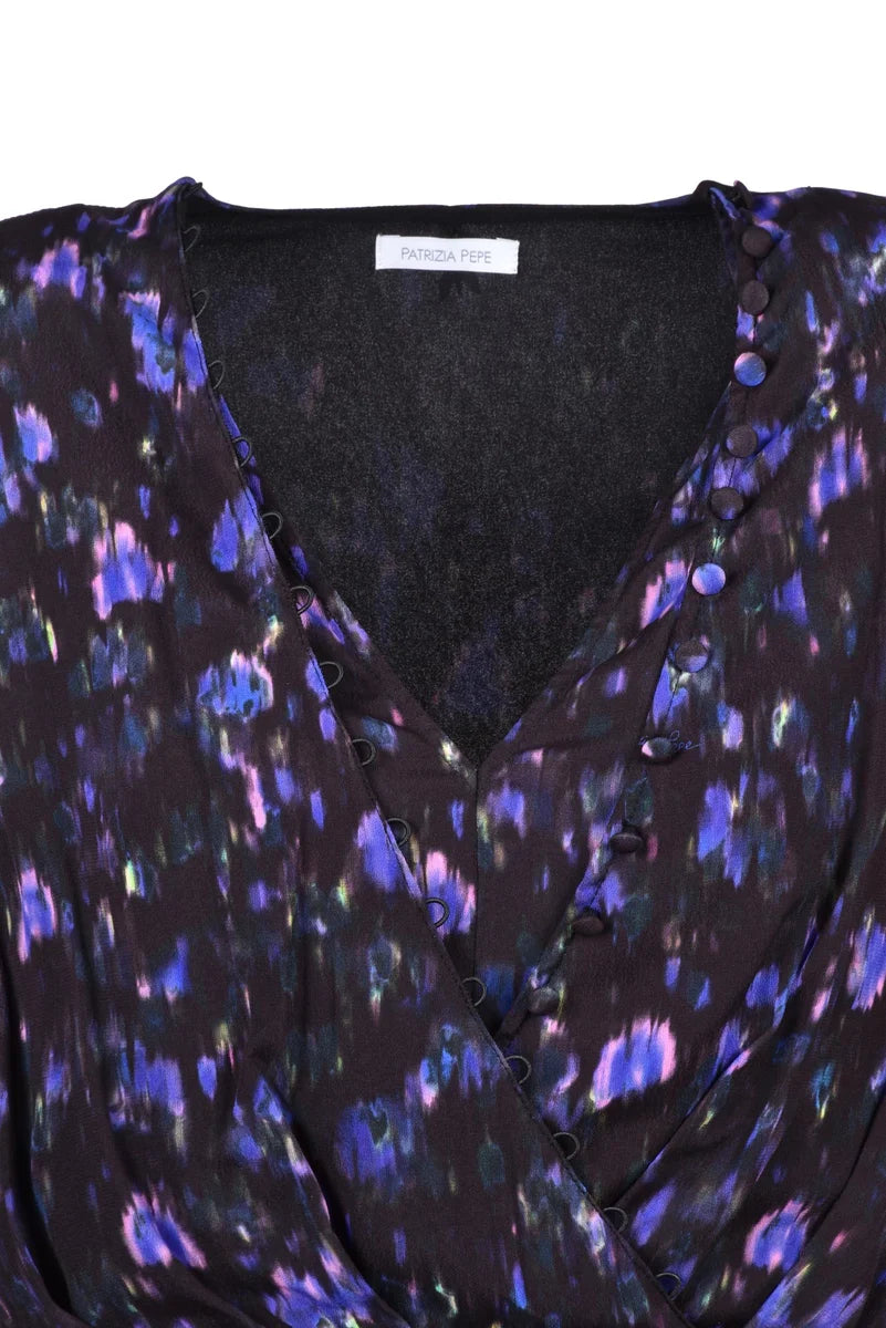 Flared Dress - Black/Purple