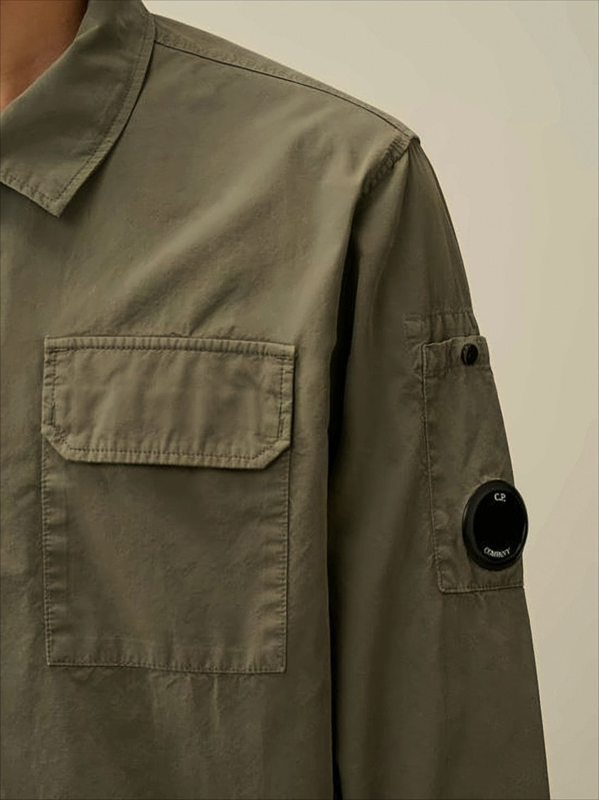 Brown Minimalist Casual Jacket With Unique Lens Detail