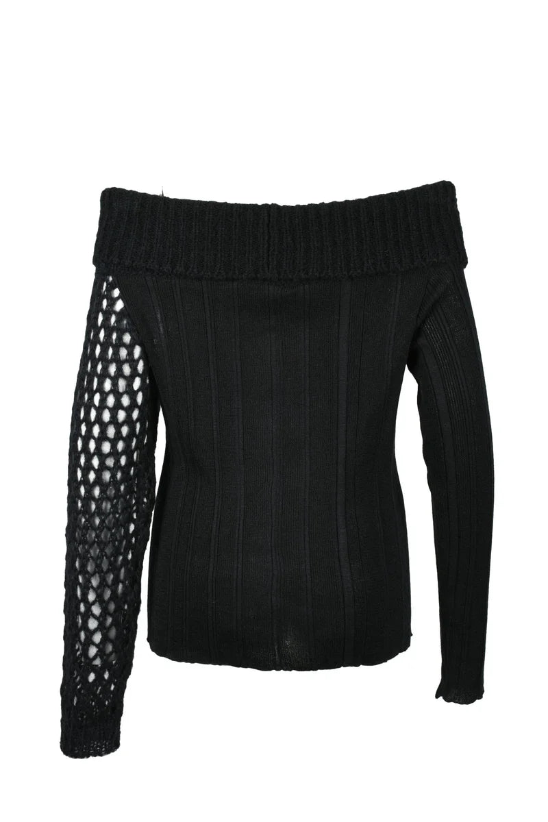 Merino Wool Cashmere Sweater - Black