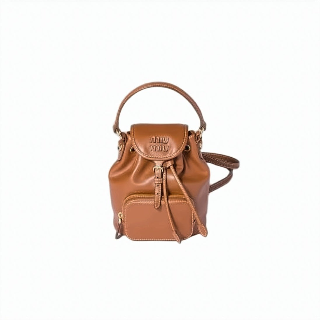 Structured Brown Calf Leather Backpack