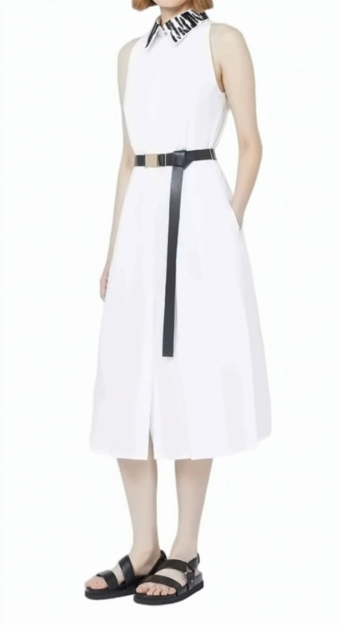 Cotton Poplin Halter Midi Dress