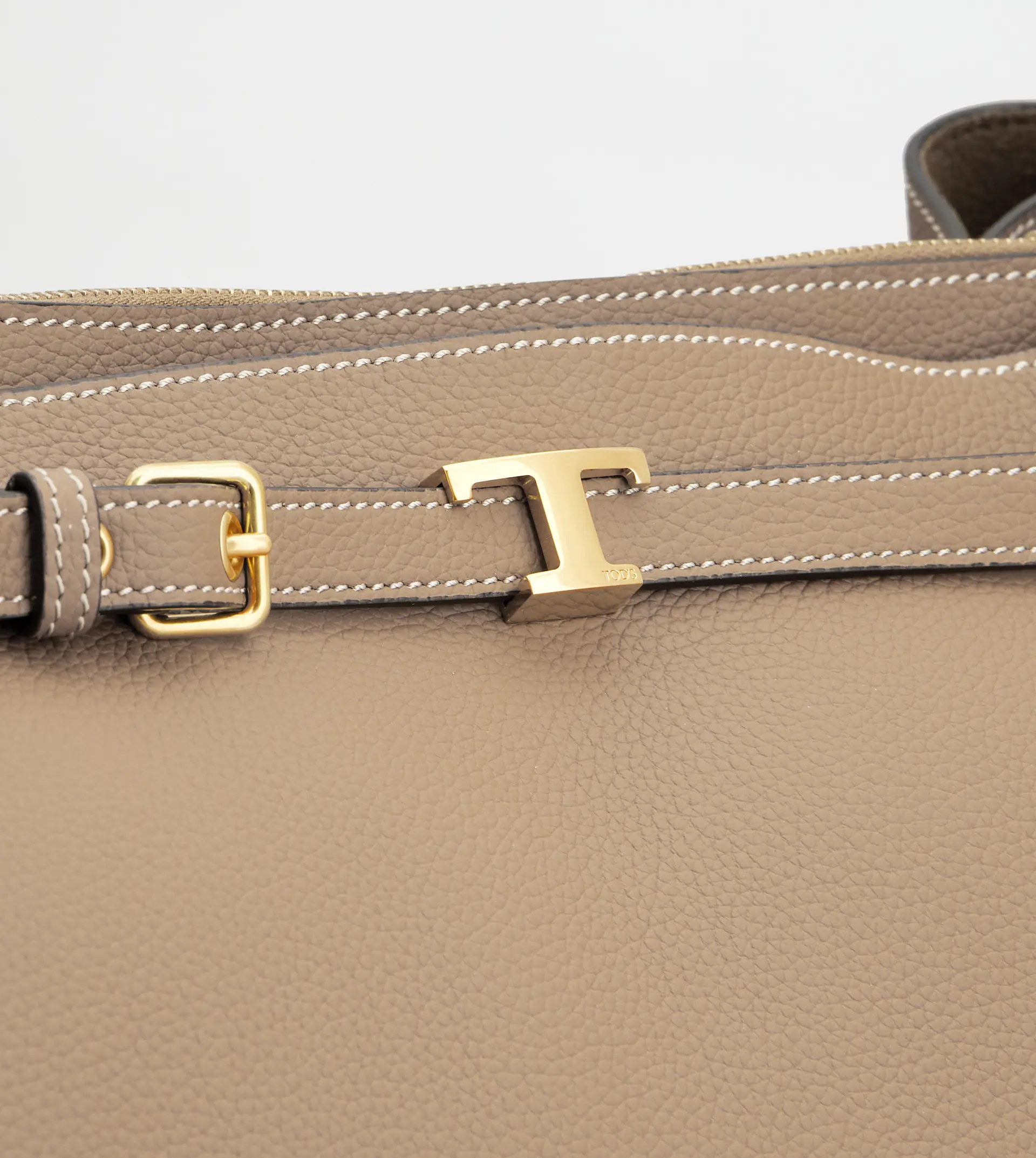 Structured Handbag with Decorative Strap and Gold-tone Accents