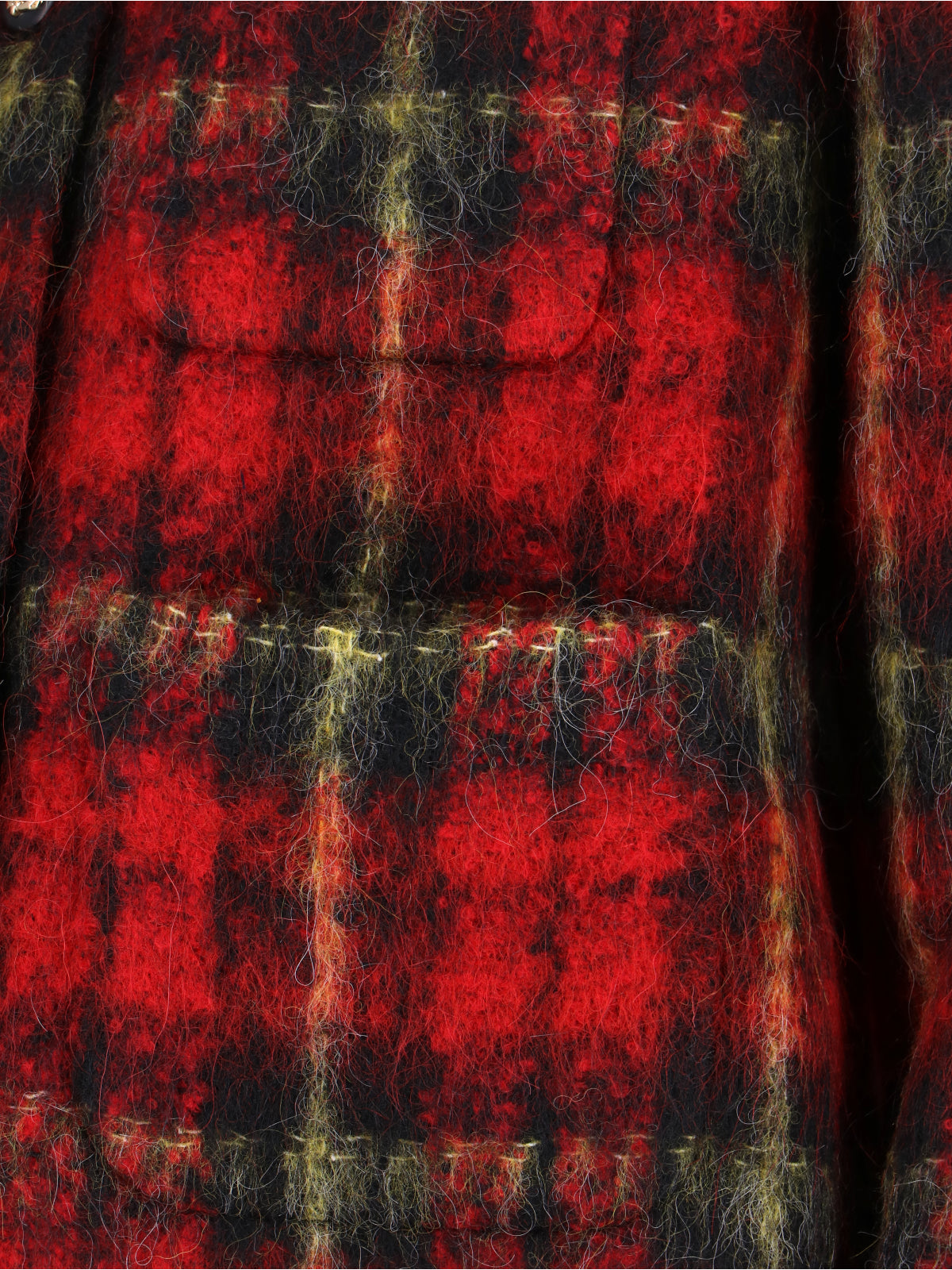 Cropped Red Plaid Tweed Jacket