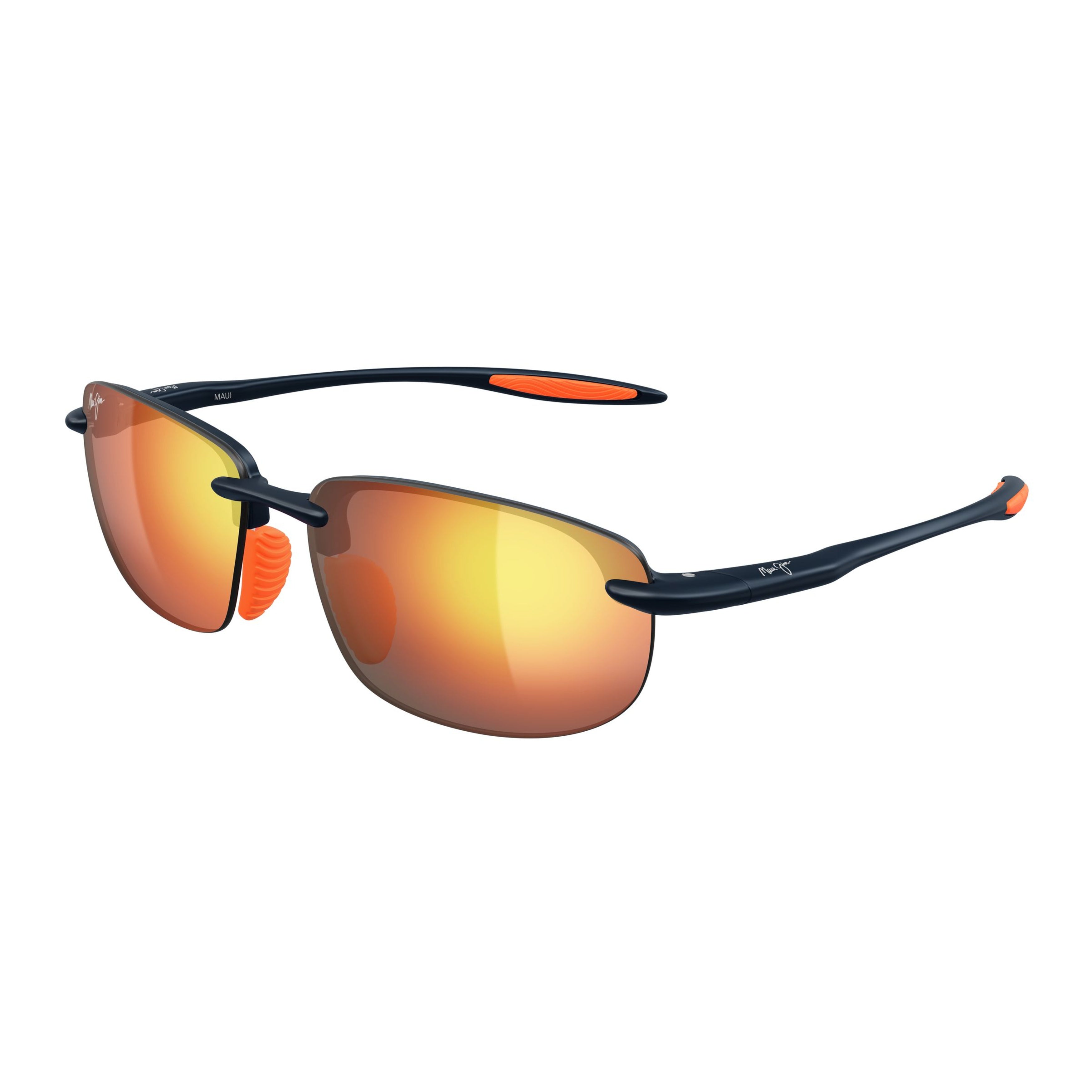 Hookipa Ultra Af Sleek Rimless Sunglasses with Reflective Orange Gradient