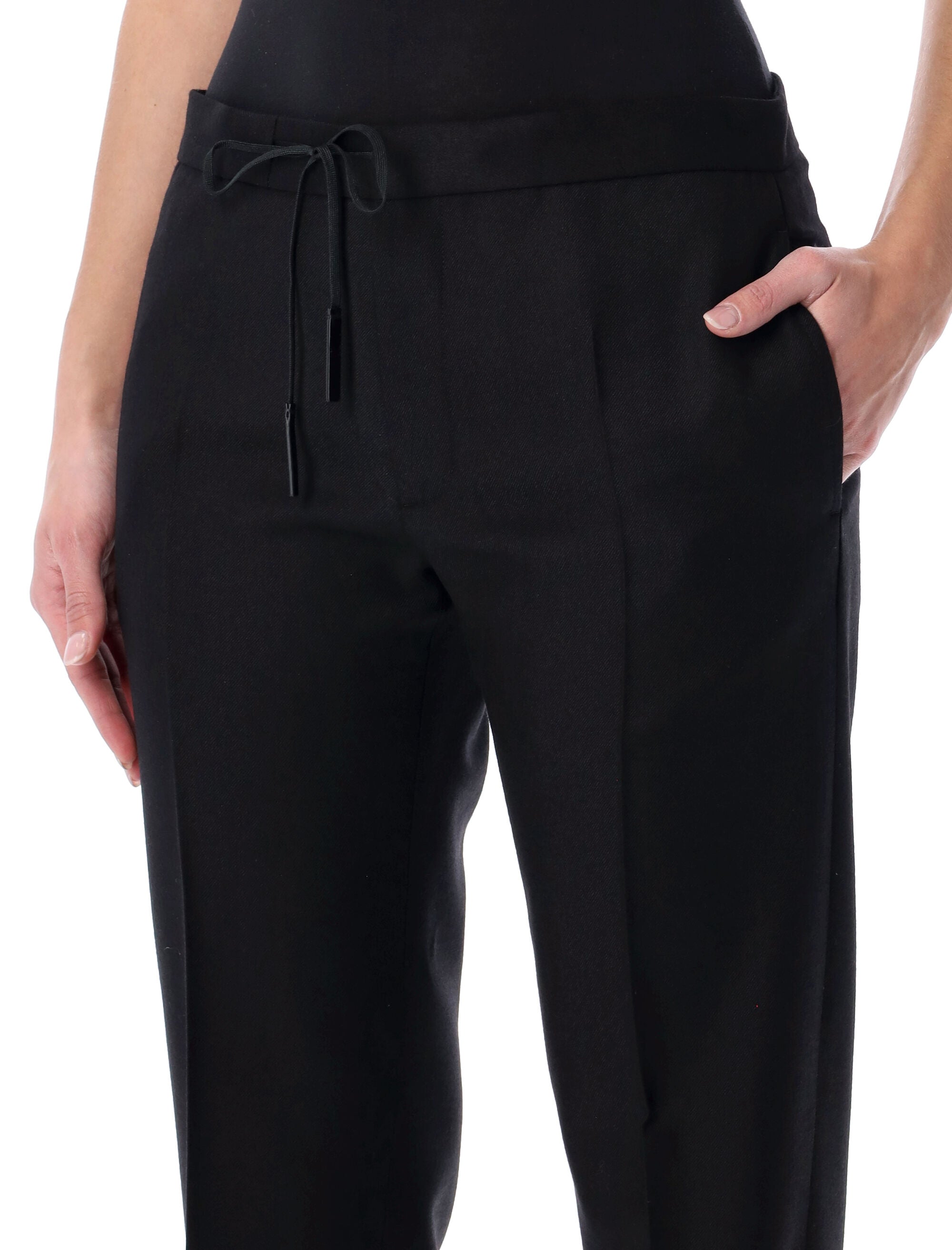 Black Formal Drawstring Trousers