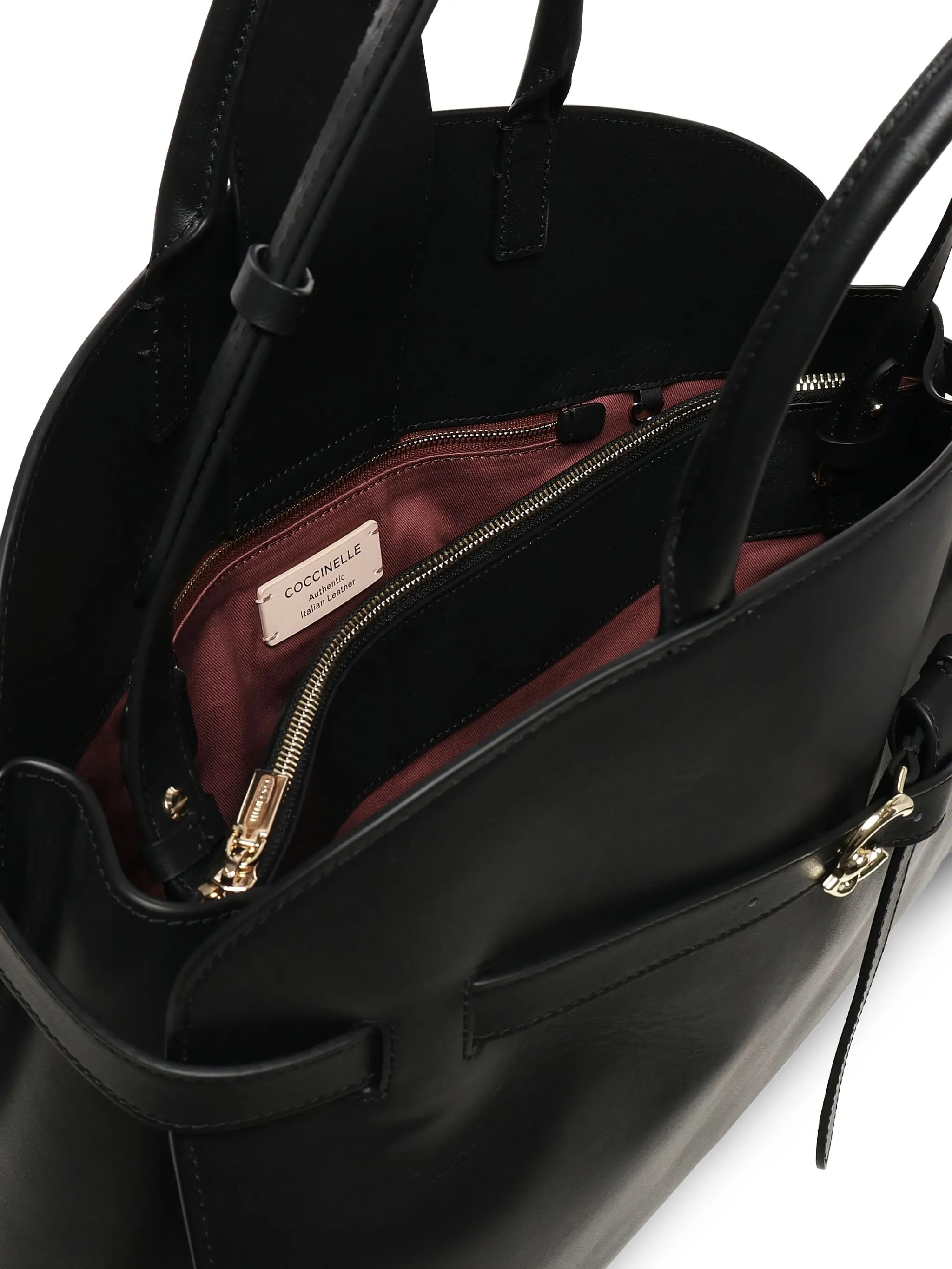 Sabine Structured Leather Metallic Buckle Handbag