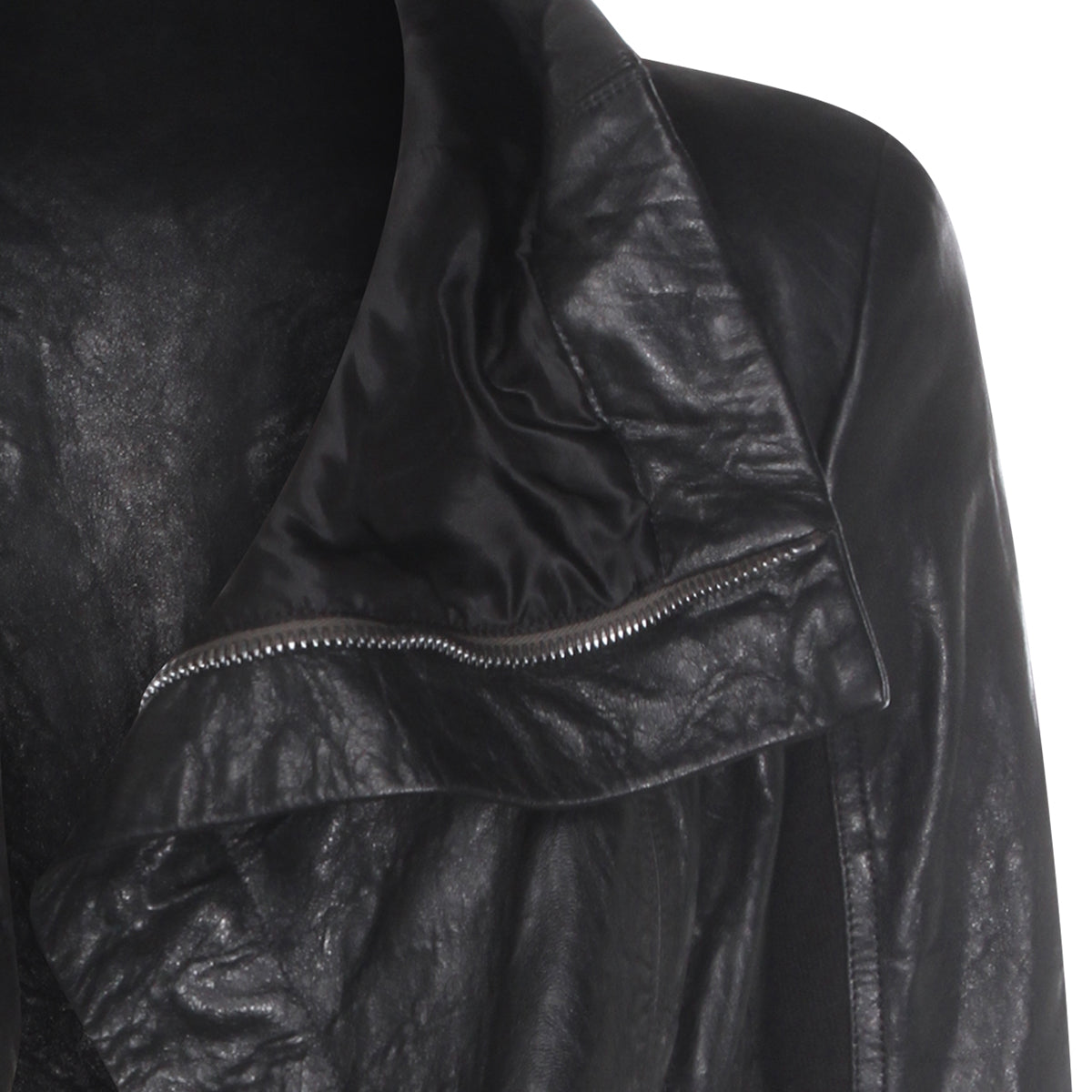 Asymmetrical Black Leather Jacket