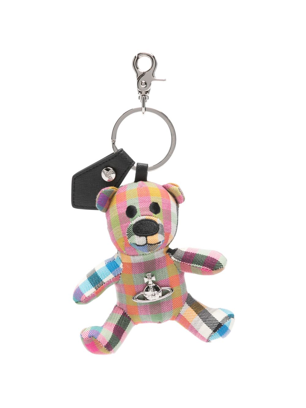 Multicolor Checked Teddy Bear Keychain