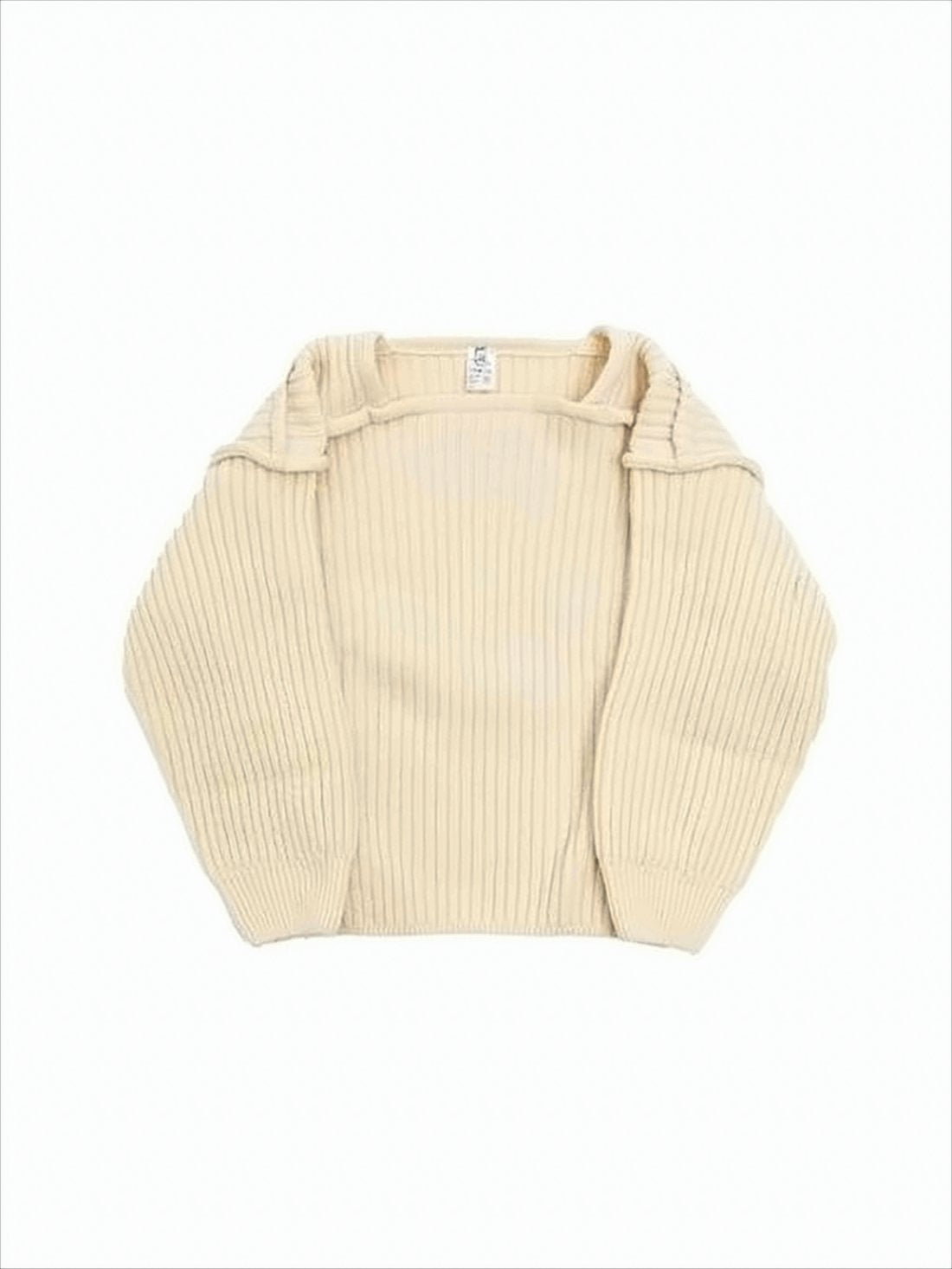 Ribbed Crop Sweater with Off-Shoulder Neckline