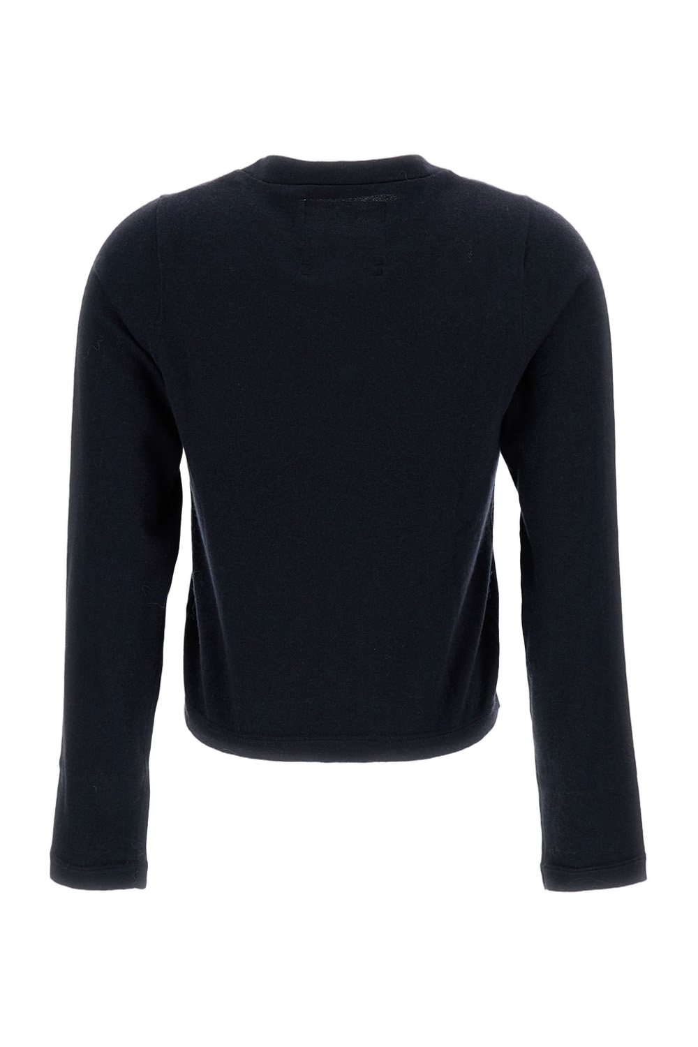Cropped Cotton-Cashmere Blend Top With Rounded Neckline
