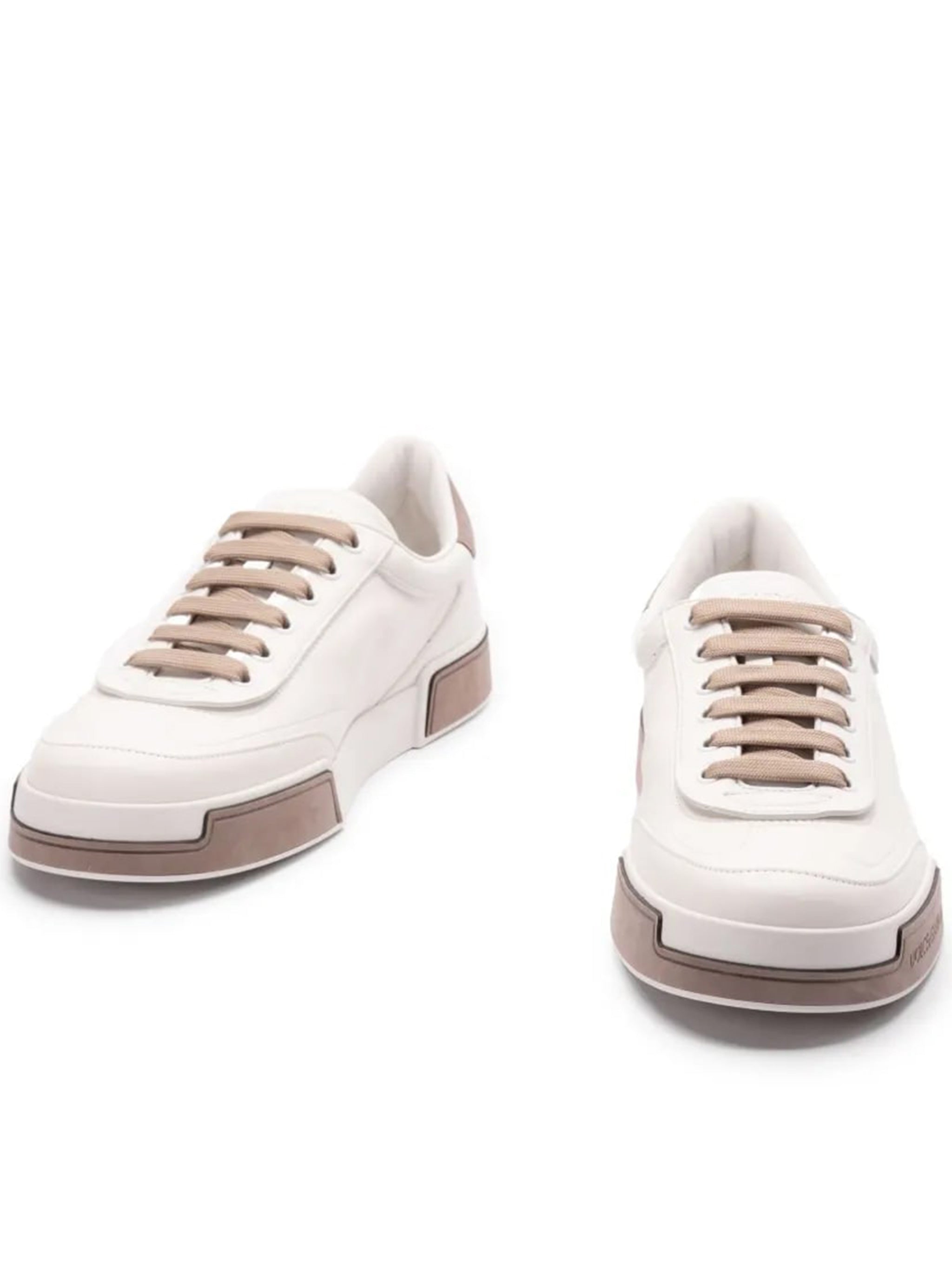Beige Francesinha Debossed Logo Heel Sneakers