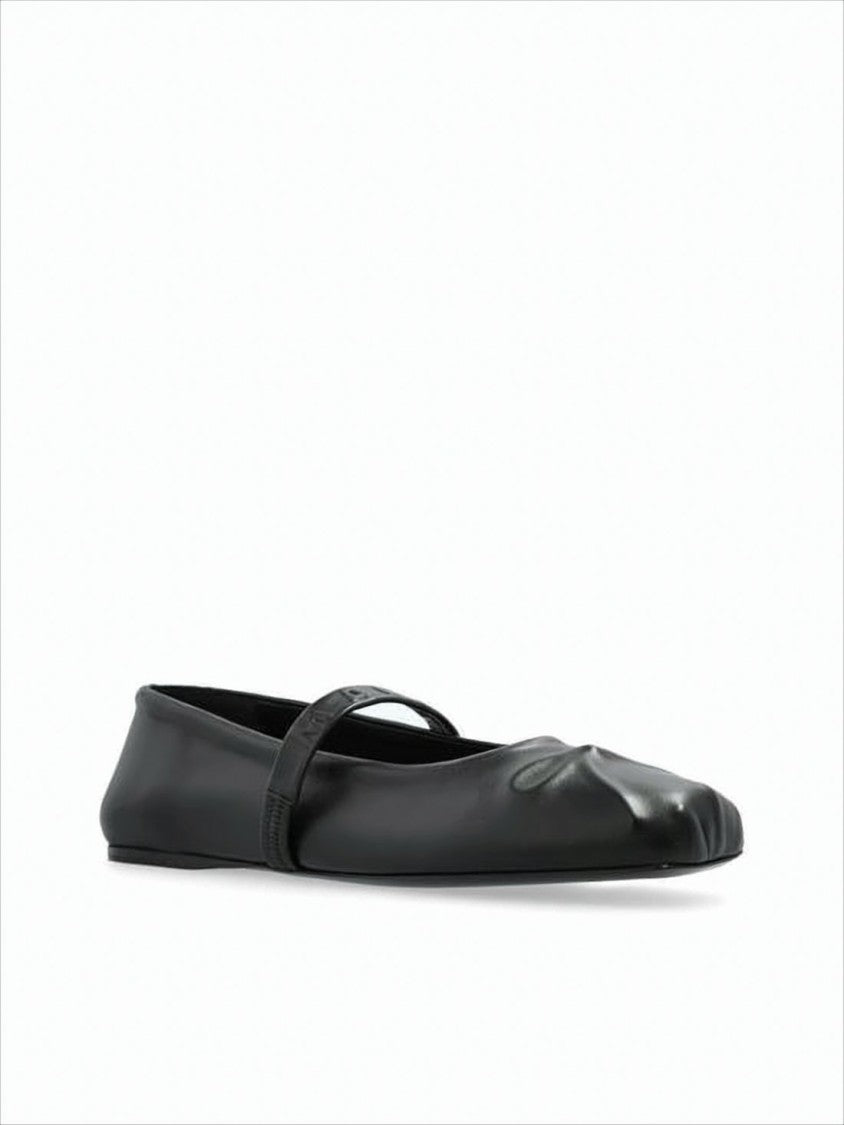 Lambskin Leather Flat Shoes with Embossed Detailing