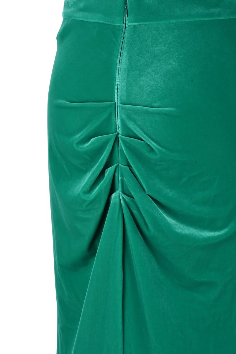 Long Velvet Skirt - Green