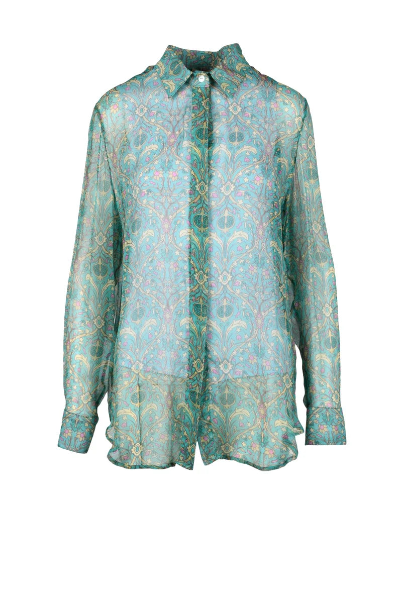 Silk Shirt - Aqua Green