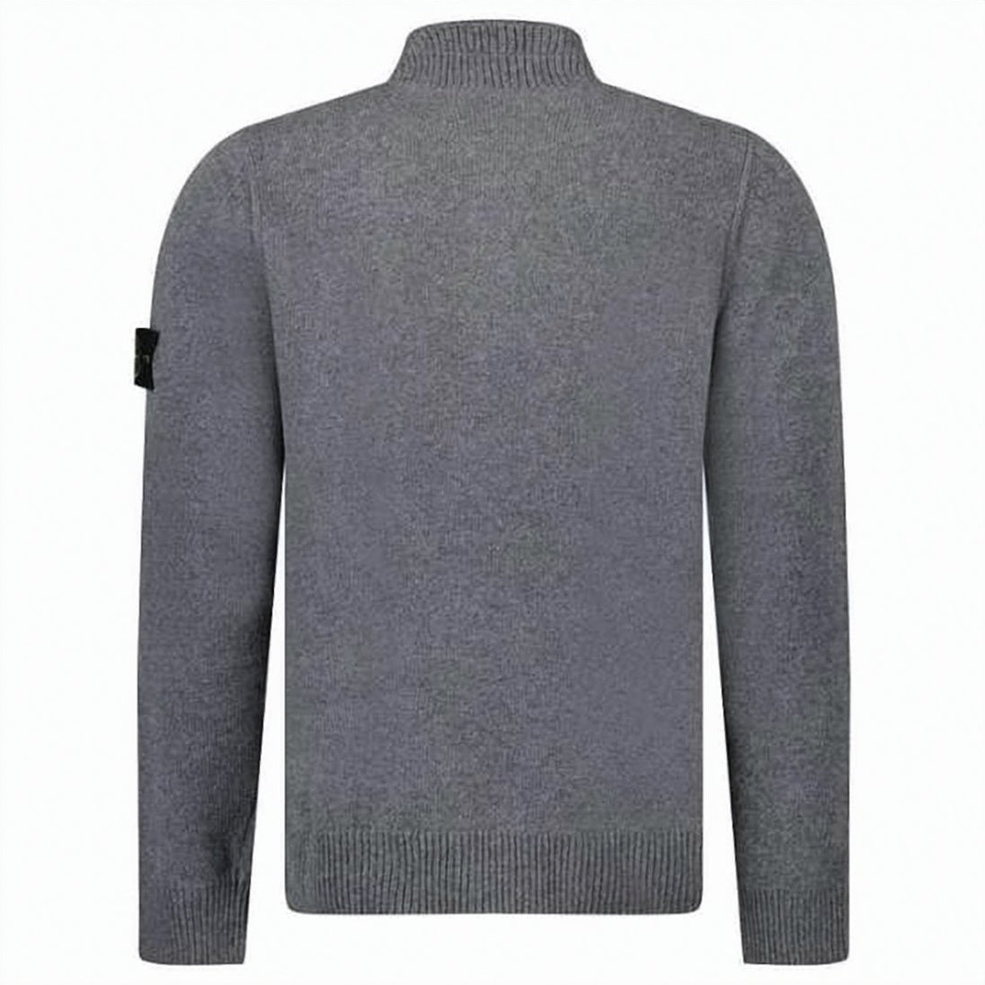 Half-Zip Knit Sweater With Ribbed Mock Neck