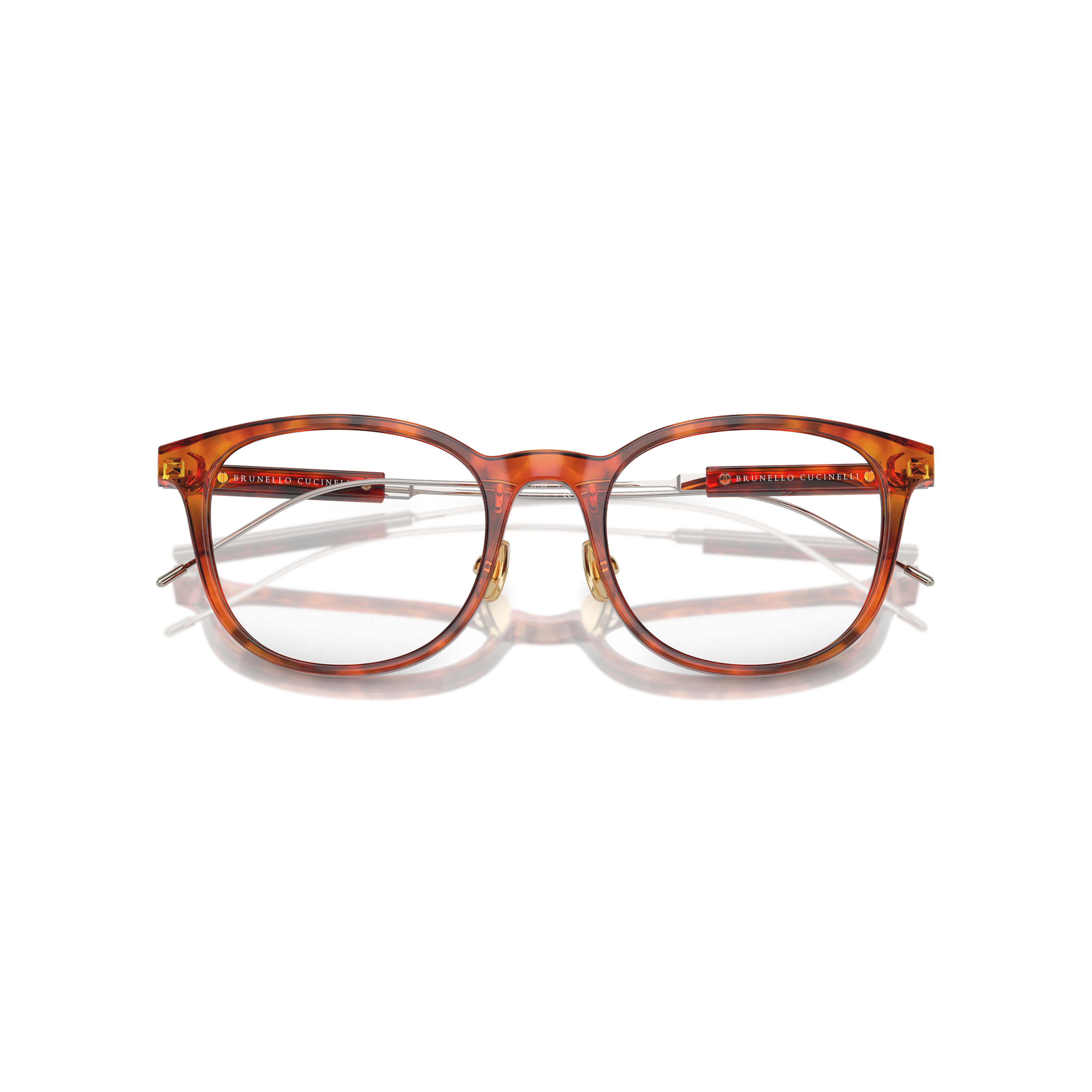 0bc3006 Round Tortoiseshell Frame Eyeglasses with Metal Temples