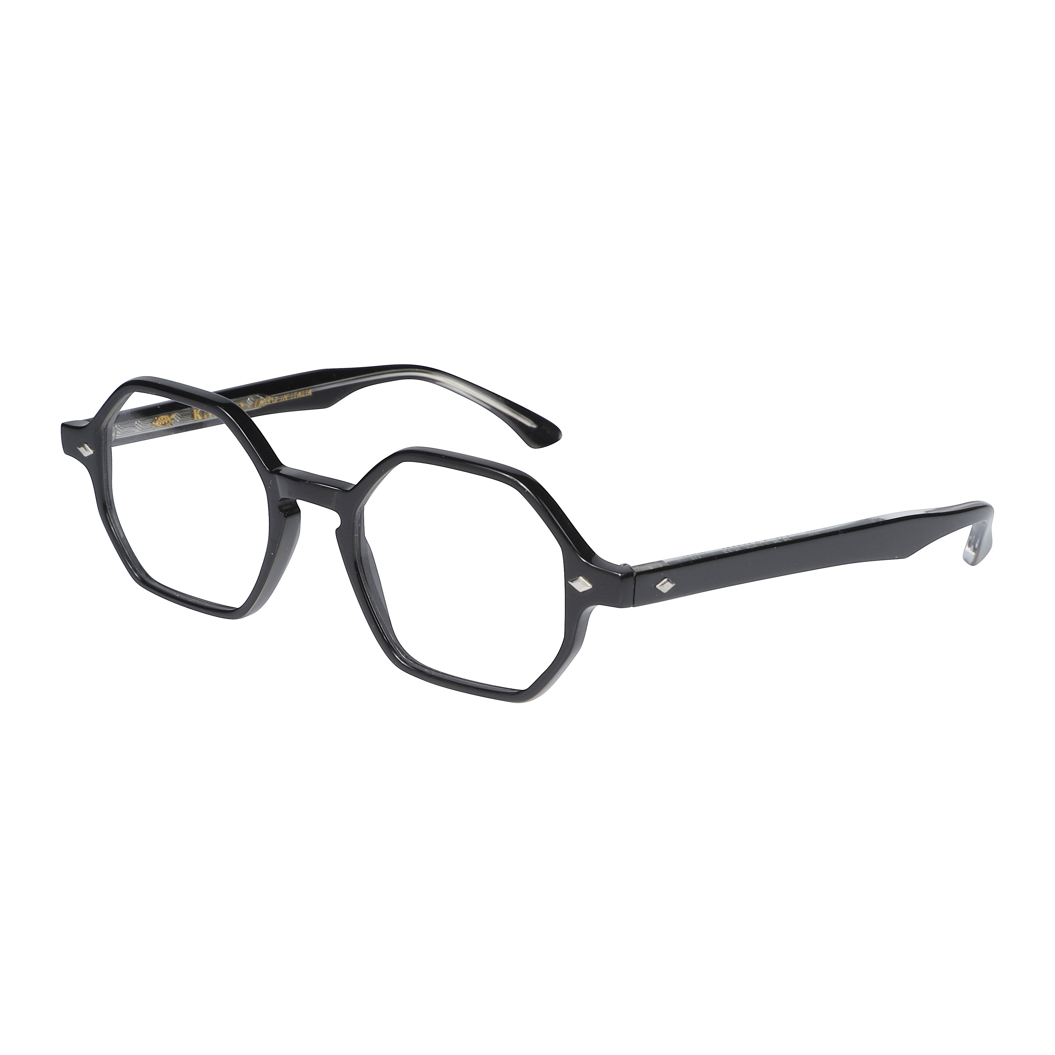Octagon Octagonal Frame Eyeglasses with Silver Accents