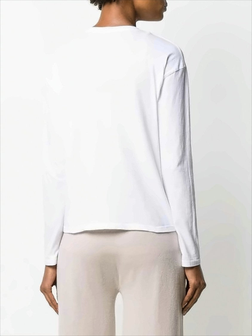 Long-Sleeved Crew Neck Top with Design
