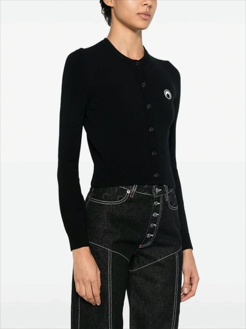 Fitted Cropped Cardigan with Button-Down Front