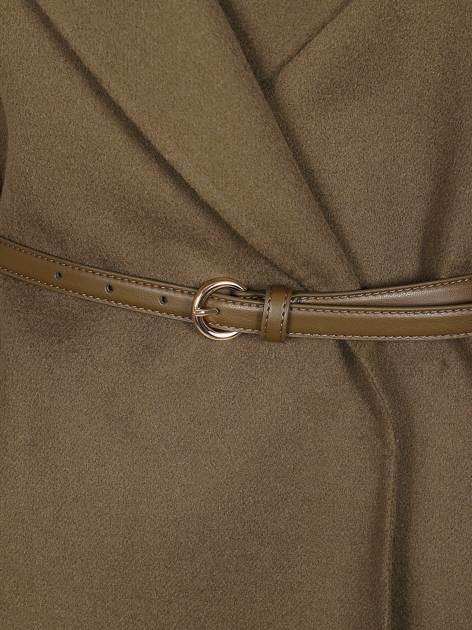 Wrap-Style Coat with Wide Shawl Collar and Textured Fabric