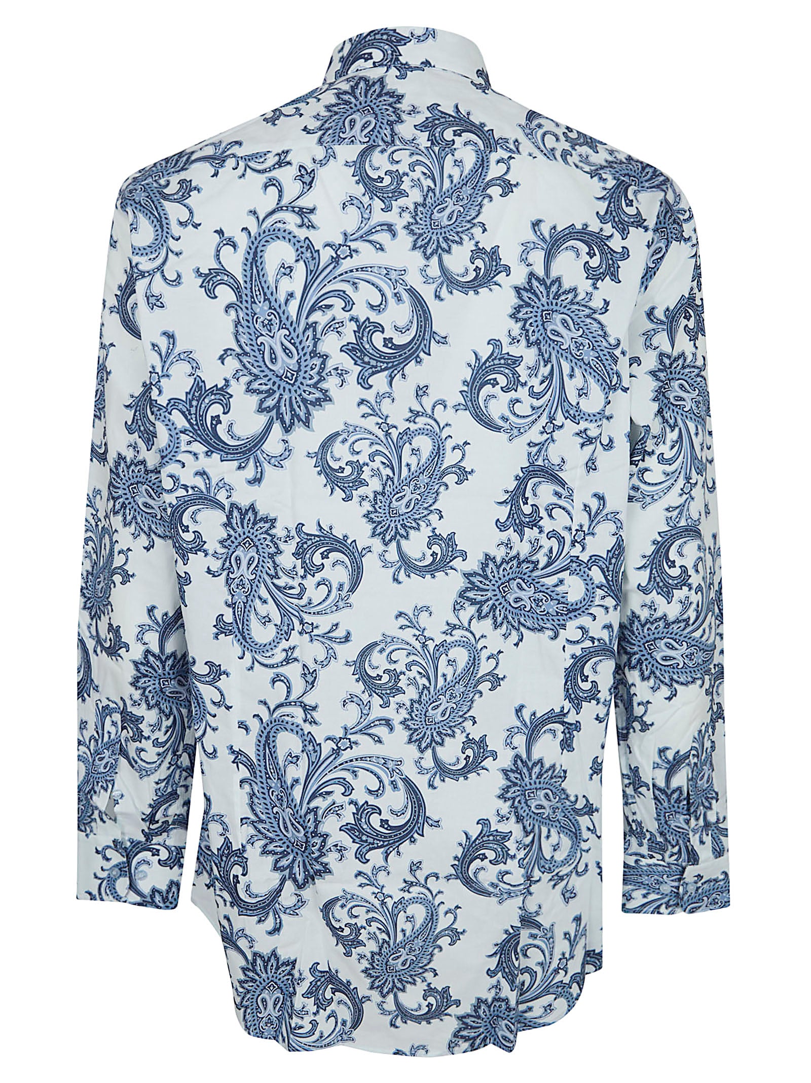 Stretch Cotton Pointed Collar Paisley Shirt