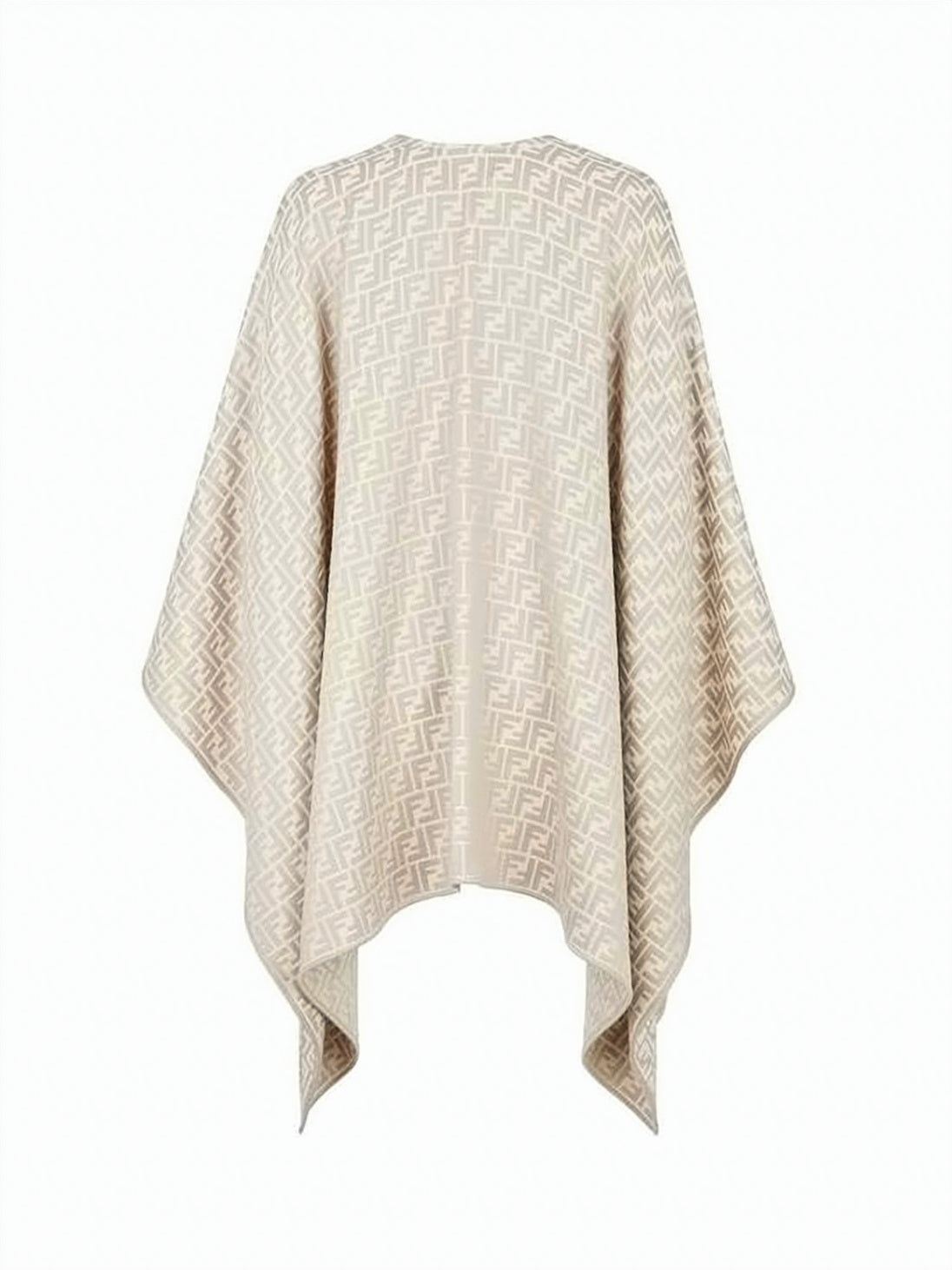 Geometric Pattern Wool-Silk Blend Scarf by Fendi