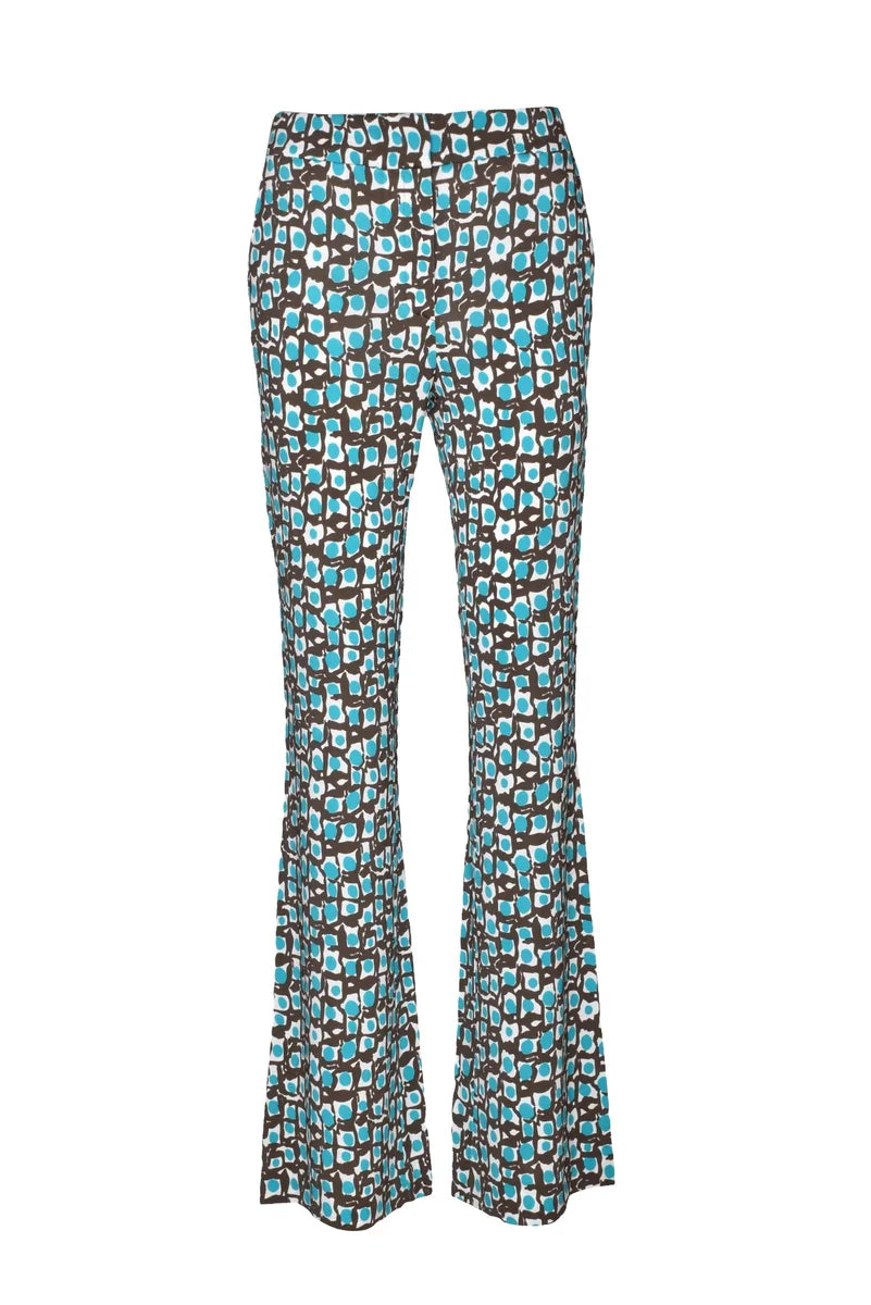 Stretch Trousers - Khaki/Turquoise