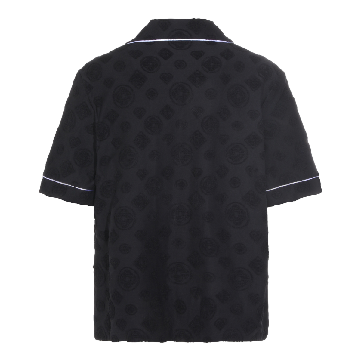 Short-Sleeve Classic Shirt with Tonal Patterns