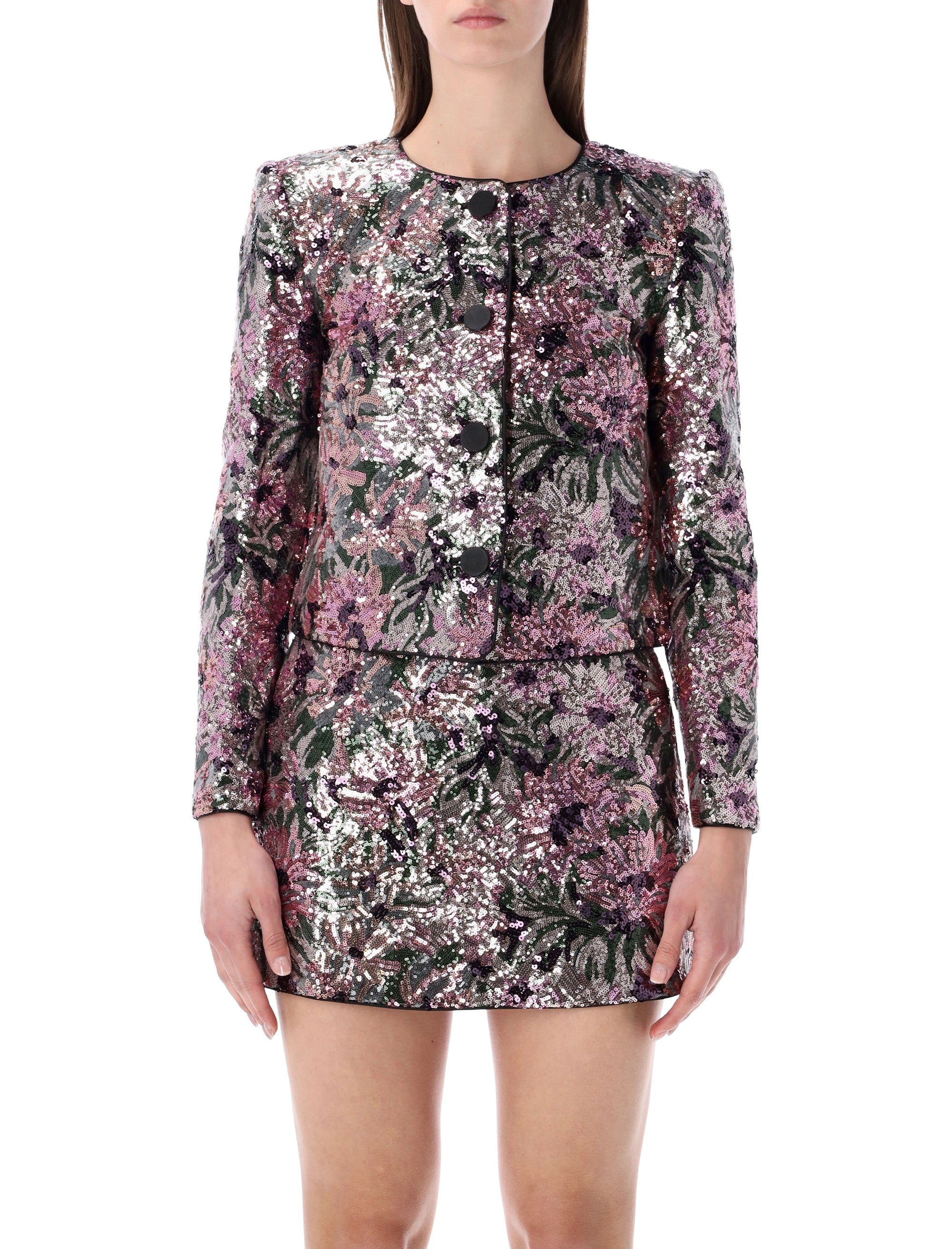 Self-Portrait Floral Sequin Jacket