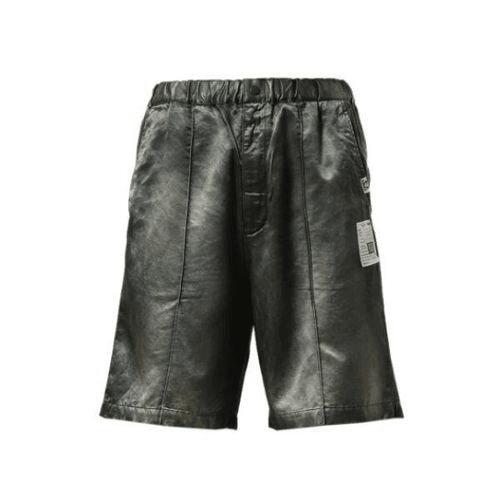 Textured Black Shorts With Elastic Waistband And Casual Fit