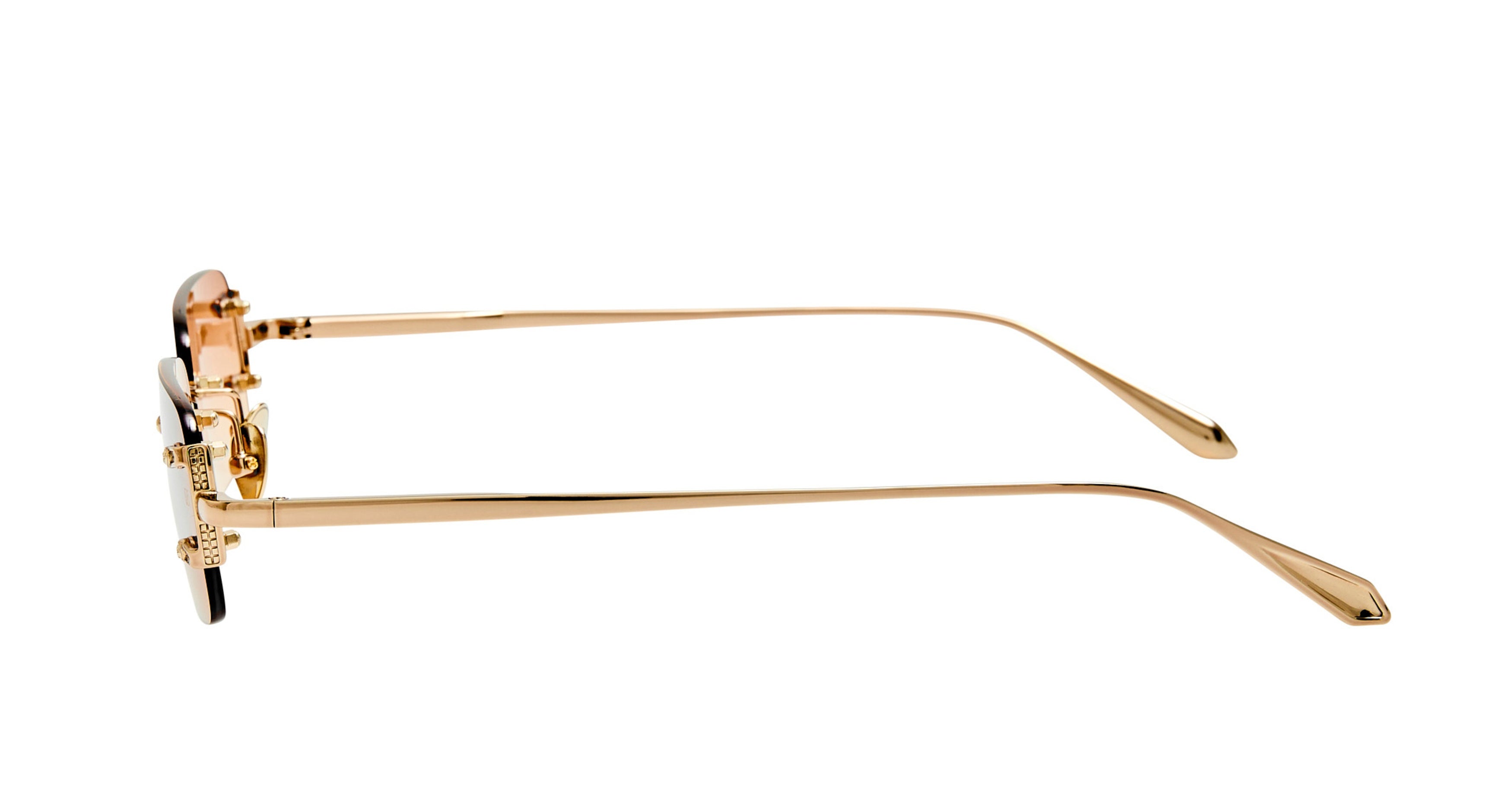 Lfl Rimless Square Sunglasses with Gradient Amber Tint