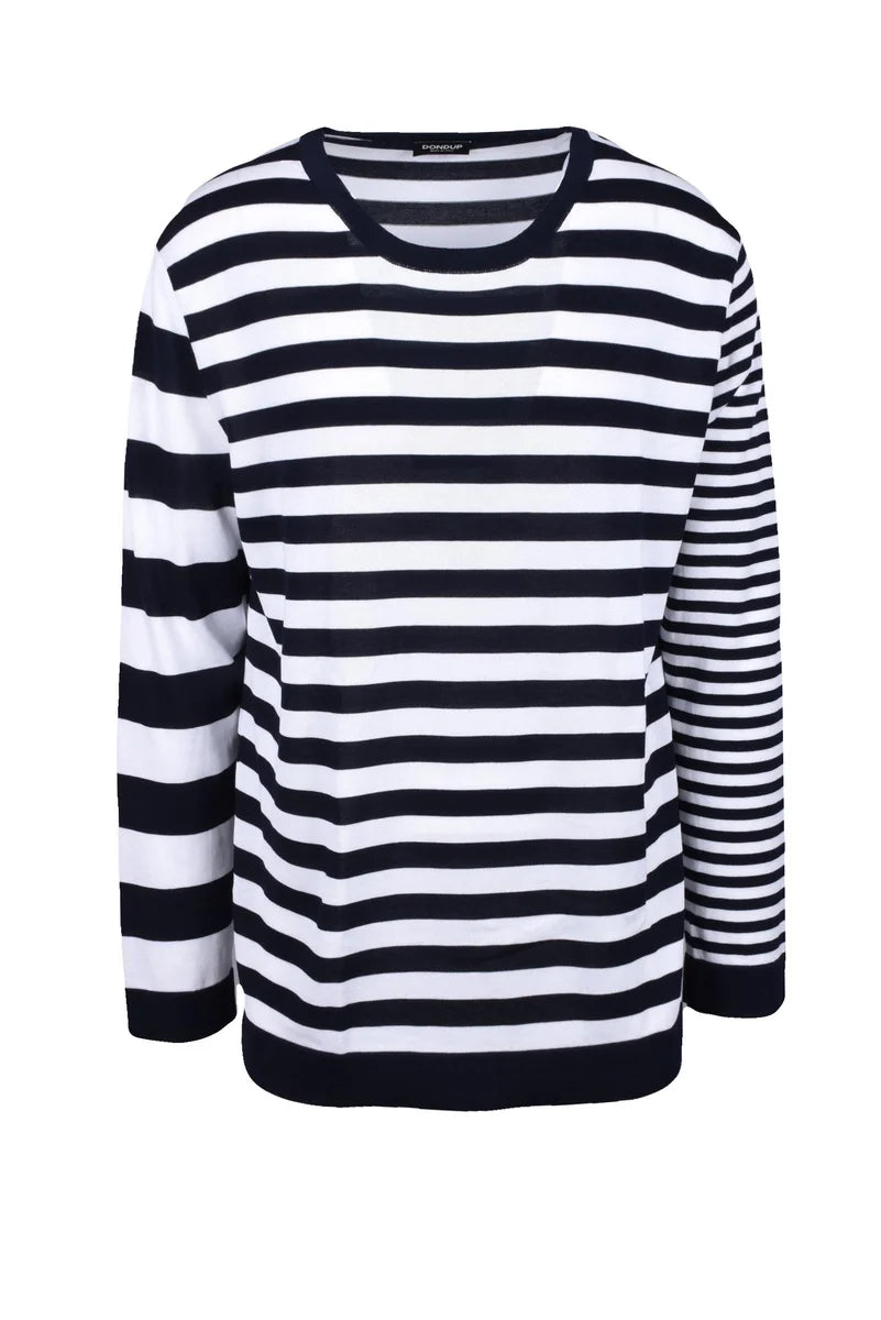 Cotton Sweater - White/Blue