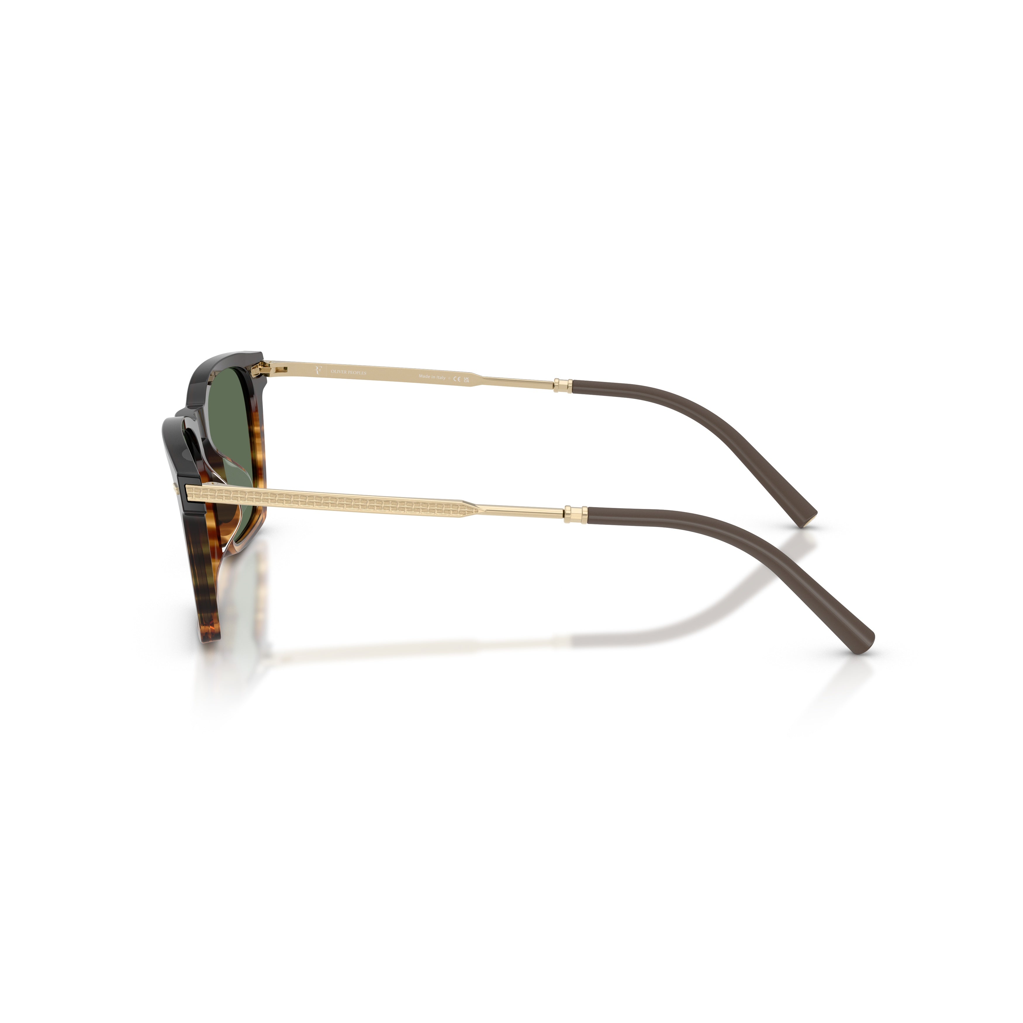 0ov5624su Rectangular Tortoiseshell Sunglasses with Gold-Toned Temples