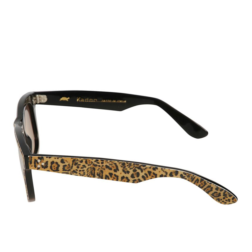 Solemio Bold Leopard Print Rectangular Sunglasses