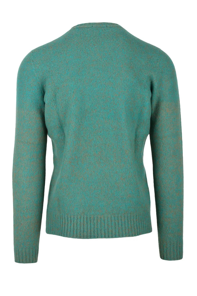 Crew Neck Wool Sweater - Green