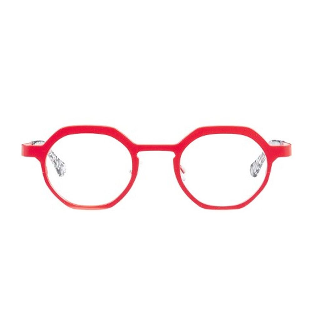 Retro Bold Geometric Red Titanium Sunglasses