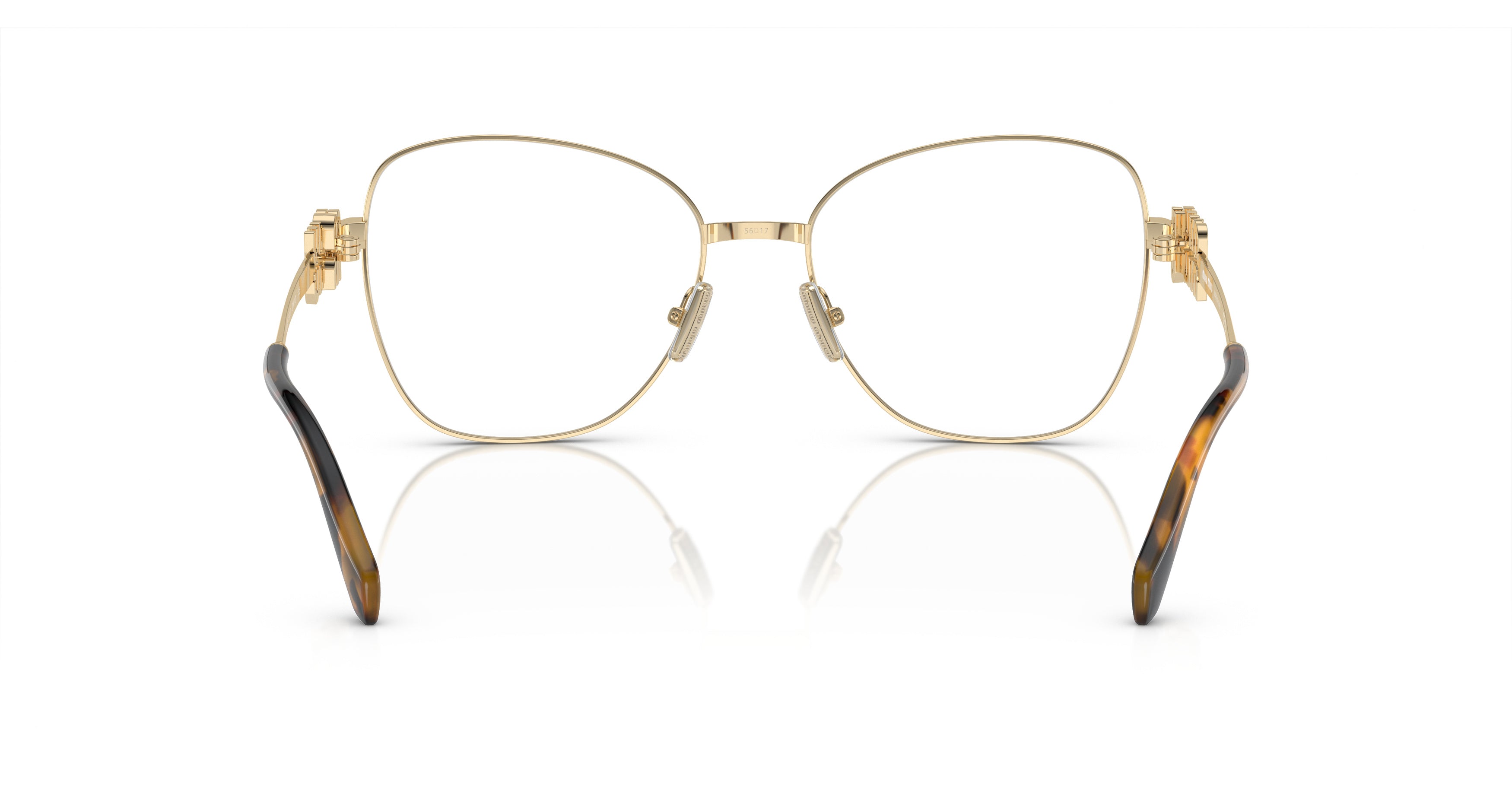0mu 50xv Oversized Gold Metal Frame Eyeglasses