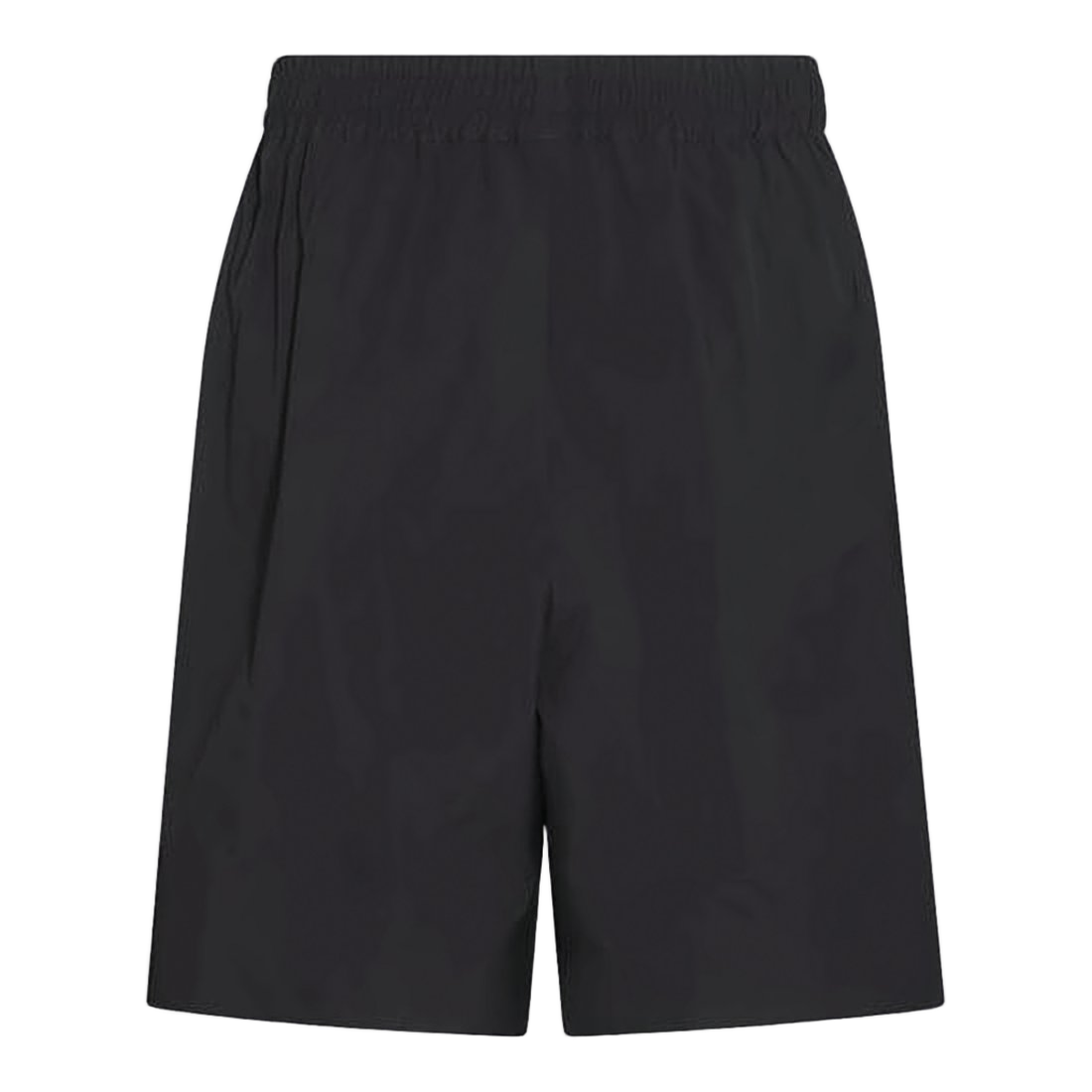 Straight-Cut Black Shorts with Elastic Waistband