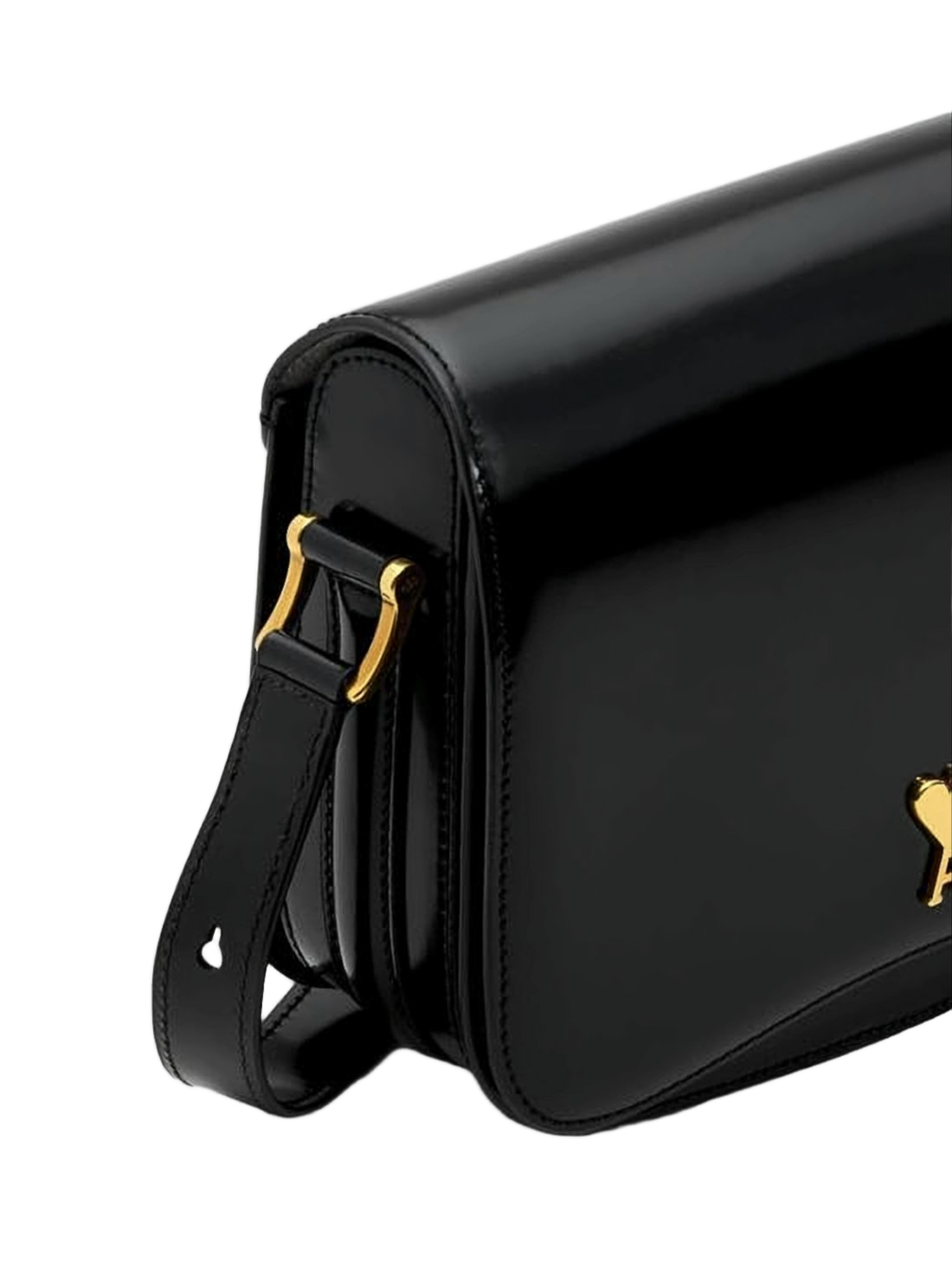 Rectangular Black Calf Leather Crossbody Bag